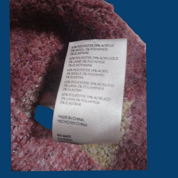 Free People Colorful Striped Cropped Sweater With Cowl Neck Size Small - Picture 8 of 9